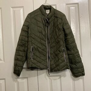 GAP Green Puffer Jacket with Quilted Design